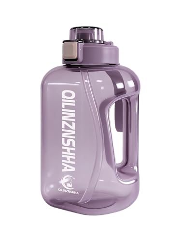 Image of 54 oz Large Tritan Sports Water Bottle with 2-in-1 Leakproof Lid (Straw & Chug Cap) and Handle for Gym, Travel, Hiking - BPA Free (Multiple Colors)