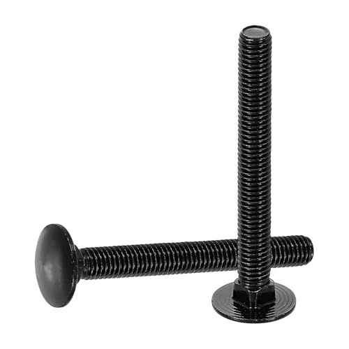 sourcing map 15Pcs Carriage Bolts, M8 x 70mm Stainless Steel 18-8 (304) Round Head Square Neck Screws Black Oxide Bolt Screw for Fastening Accessories - Black