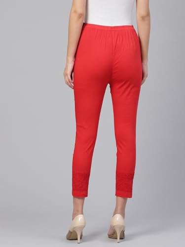 Ada Indian Hand Embroidered Indian Chikankari Cotton Trouser Pants for Women A3594242