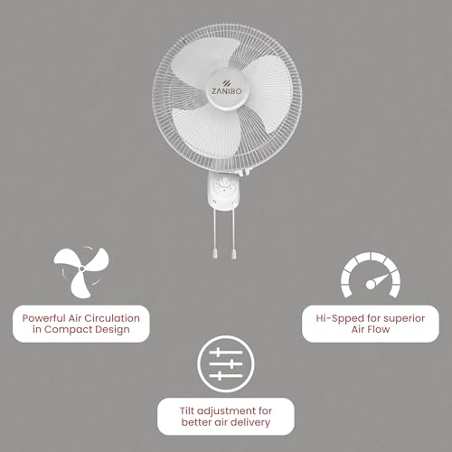 Image of Zanibo Table Fan 400 MM | Table fans for Home & Office | Aerodynamically Balanced Blades| Aluminum Motor | 2100 RPM High Air Delivery | 3-Speed Control |1-Yr Warranty (ZWF 1600)