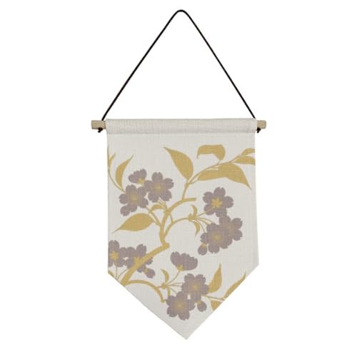 Drapeau en toile culture japonaise fleurs noires pour habiller facilement un mur vide