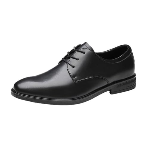 Men's British Style Leather Oxford Dress Shoes Formal Business Casual Footwear for Office or Wedding, Comfortable with Slip-Resistant Sole