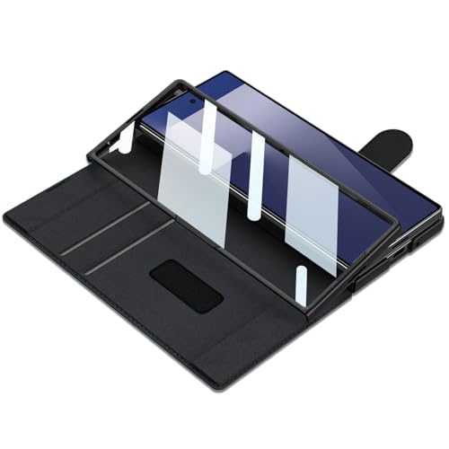Étui portefeuille Galaxy Z Fold 5 cuir antichoc rabat magnétique vert