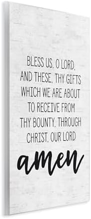 Stupell Industries Bless Us O Lord Before Meal Prayer Subtle Birch Typography Wall Plaque, 10 x 15, Design by Artist Lettered and Lined