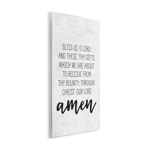 Stupell Industries Bless Us O Lord Before Meal Prayer Subtle Birch Typography Wall Plaque, 10 x 15, Design by Artist Lettered and Lined