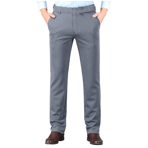 Mens Business Casual Work Pants Lightweight Straight Leg Trousers Plus Size Dress Pants for Men Office Suit Pants