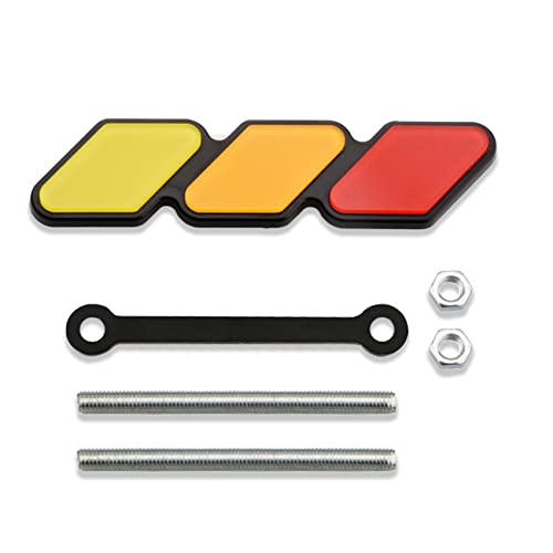 Image of Grille Decor Badge, Tri-Color Grille Insert Trims | Tri-Color Grille Badge Emblem Decoration Accessories Car Truck Label Fit for Most Vehicles