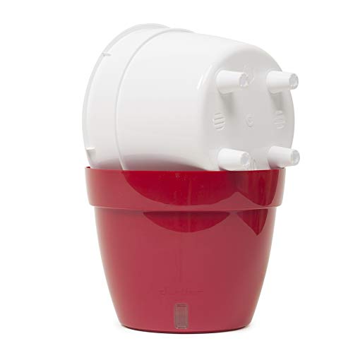 Decopots - 10.6 Inch Self Watering Planter - Modern Flower Pot With Water Level Indicator For All House Plants, Flowers, Herbs - Height 8.3 Inches (Diameter 10.6", Black - Gold/Black) #TOP2