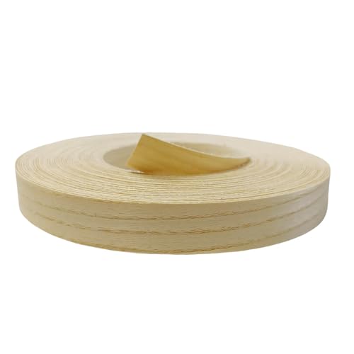 Chapa de madera de fresno de 7/8 pulgadas x 50 pies, cinta de madera flexible preencolada