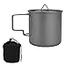 TNNOKL Portable Metal Mug Cup with Folding Handle Camping Picnics Water Mug Cookware Pots with Lid for Outdoor Camping Hiking