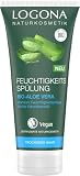 LOGONA Naturkosmetik Après shampoing hydratant à l'aloe vera bio   Après shampoing naturel pour cheveux secs   Hydratation intense pour cheveux doux   Facilite le démêlage   Végétalien et sans