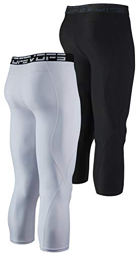 DEVOPS 2 Pack Men's 3/4 Compression Pants Athletic Leggings with Pocket2