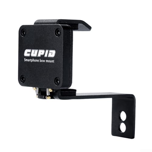 Soporte de teléfono de arco de caza Soporte de aluminio ajustable para arcos compuestos y recurvos Se adapta a teléfonos inteligentes de 2.25 a 3.5 pulgadas, engranaje negro