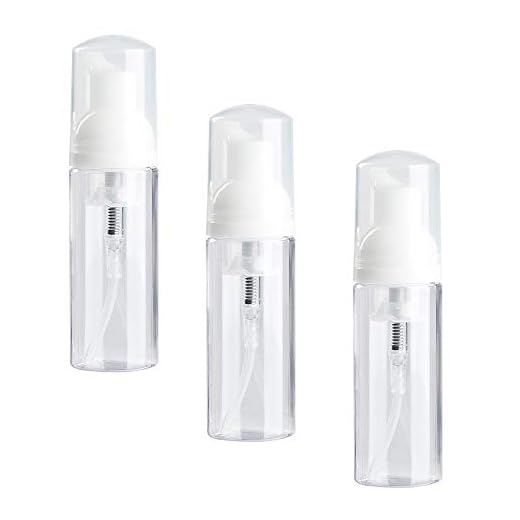 Sitrda 3 st skumflaska tom påfyllningsbar klar plast reseledispenser tvålskum skumpump flaska påfyllningsflaska tvåldispenser d badrum bänkskivor storlek 60 ml/2 dl (50 ml)