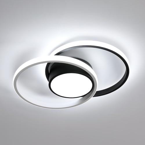 Seamoon Lámpara de Techo 42W, Plafon Led Techo Moderna 4725LM de Dormitorio, Luces de Techo Redondo Blanco Frio 6500K de Cocina Habitacion Pasillo Sala de Estar Baño, Diá. 40cm