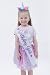 imagikids Unicorn Birthday Outfit for Toddler Girls -Shirt, Tutu Skirt, Headband & Sash 4 Piece Set Lavender/Rainbow 3T