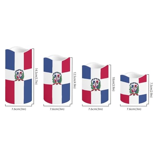 Image of 250th Anniversary Flameless Candles Plaid Pattern LED Battery Operated Remote Control Red White Blue Flickering Patriotic Decor for Independence Day Home Outdoor, 4 Pack