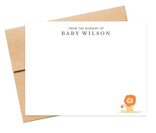 Personalized Lion Stationery Set, Lion Notecards, Childrens Stationery for Kids, Camp Stationary, Boys Soccer Mom