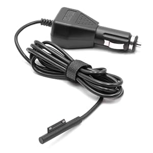 vhbw KFZ-Ladekabel kompatibel mit Microsoft Surface Pro 4, Pro 6, Pro 7, Pro X Notebook, Tablet - 12V Ladegerät Schwarz 2.58 A