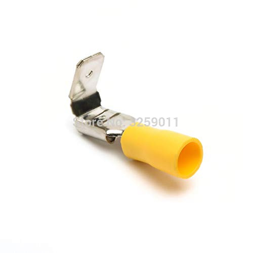 Gimax 500pcs 12-10 AWG Gauge Semi Insulated PiggyBack Spade Electrical Quick Splice Crimp Terminals Connectors Yellow