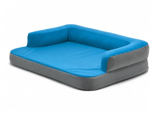 Image of Cutepups Memory Foam (3XL, Sky Blue /Grey Square Orthopedic Dog Bed Comfortable Dog Mattress for Sleeping, Washable pet Bed for Dogs Small,Medium,Large,XL,XXL.3XL,4XL