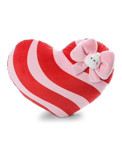 62789 Coussin Molang en Forme de cœur, 32 x 26 cm, Rose, Moelleux pour Enfants et Adultes, Peluche, idéal pour la Maison, la Maternelle ou Les déplacements