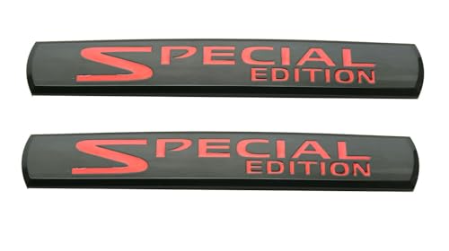 Image of 2Pcs Special Edition Car Emblems 3D Badge Truck Sticker Decal Fit for Universal Car Truck SUV (Black Red)