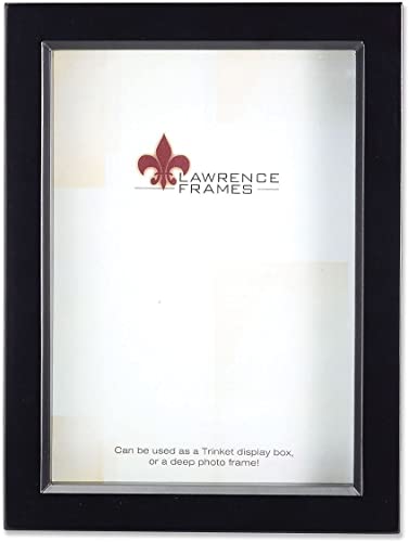 Lawrence Frames 795057 Black Wood Treasure Box Shadow Box Picture Frame, 5 by 7-Inch