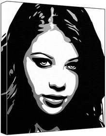 Michelle Trachtenberg (100% Original Painting. Not A Print ) Acrylic Paint On Deep Framed Canvas (60 x 50 x 1.8 cm) 3-Colour Black/Grey/White-picture-43