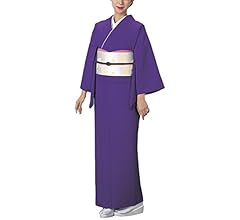 国産品 AK-1085 素敵な洗える着物 色無地 化繊 ストライプ 共八掛 広衿