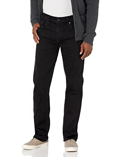 True Religion Men's Ricky Straight Leg Jean, Body Rinse Black, 30