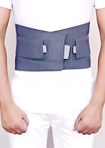 Image of Cotton Premium Lumbar Support Belt For Back Pain Relief | Ls Belt With Adjustable Strap For Back Pain, Lower Back Support With Cushioning For Men And Women (Xl(40 inch-44 inch) Grey)