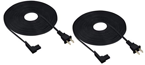 25-ft power cords (2-pack) for Sonos One/One SL/Play-1, black