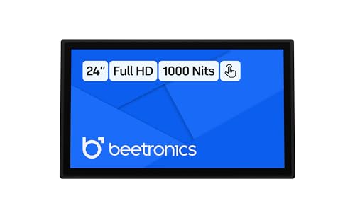 Image of Beetronics 24 Inch High Brightness Touchscreen Monitor | Full HD 1080p | IP66 Waterproof & Dustproof | Industrial Sunlight Readable Outdoor Display for PC, Mac, Linux | 24HB9M /U1
