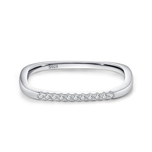 Bague femme argent et pierre de fiançailles élégante en zircone blanche