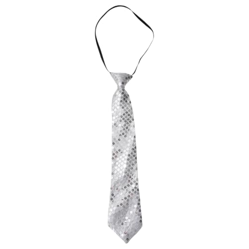 P'TIT CLOWN - 60241 - Cravate Sequins avec Élastique Brillante - Glitter Tie - Accessoire de Déguisement - Parfait pour Carnaval, Soirées Costumées, Fêtes...