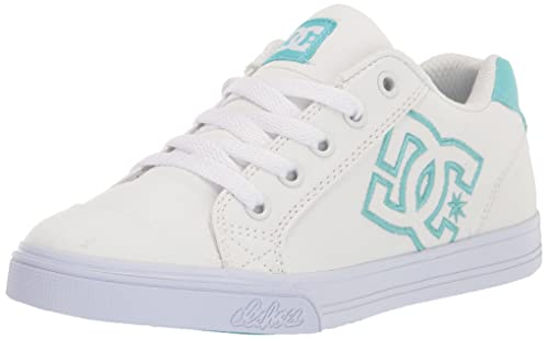DC Unisex-Child Chelsea Youth Skate Shoe, White/Mint Julip, 12 US Little Kid
