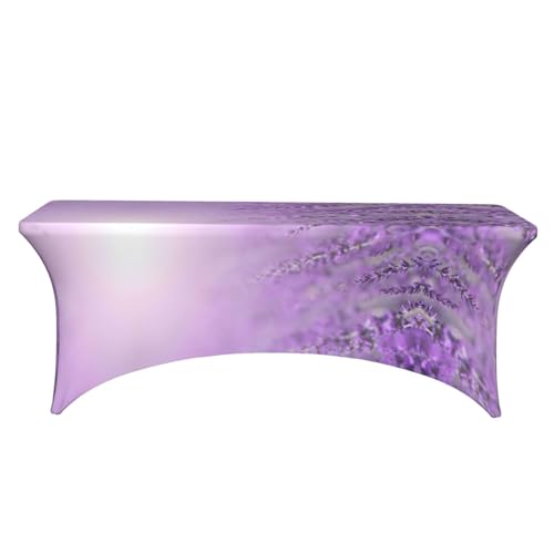 Nappe extensible rectangulaire élasthanne violette anti pli pour table