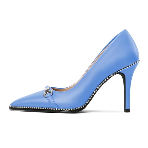 Image of Women's High Heel Pumps Stiletto Heel Pumps for Women Pointed Toe Heels Elegant Classic 3.5 Inch Beaded Pumps