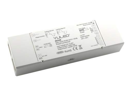 SR-2303P (4in1) DALI LED Controller 1-Kanal 20A 12-36V DC Dimmer Decoder Steuerbar mit Dali-Bus AC PushDIM 0/1-10V oder Triac Dimmer Steuergerät für einfarbige LED Streifen