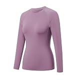 HYCOPROT Langarmshirt T-Shirts Damen Kompressionsshirt Fitness Oberteile Basislayer Funktionsshirt Laufshirts Sport Long Sleeve Shirt Casual Modische Grundschichten Gym Yoga Laufen Wandern