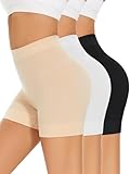 SIMIYA 3 Pack Anti Chafing Slip Shorts for Women Under Dress, High Waisted Seamless Underwear Boyshort Smooth Short Summer
