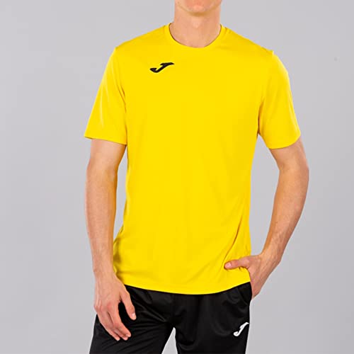 Joma - Camiseta Deportiva Manga Corta Hombre - Ligera y Transpirable Ideal para Todo Tipo de Deporte - Combi S- Amarillo