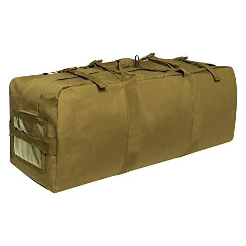 Rothco Enhanced Duffle Bag with Backpack Straps – Great for Travel, Camping, Sports, Gym, and More – 76L Storage Capacity – Coyote Brown Cover