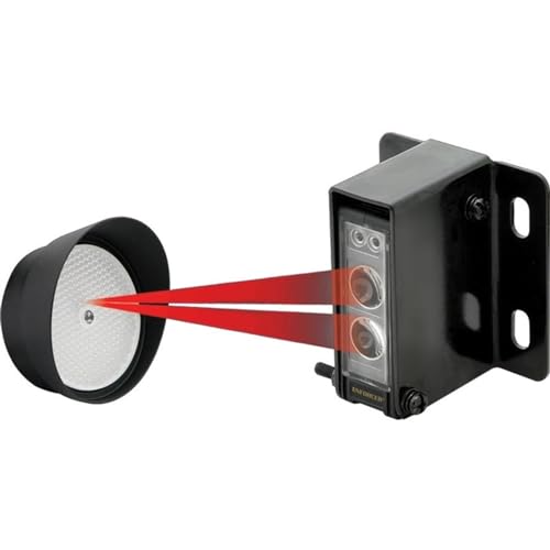 Seco-Larm E-936-S45RRGQ Retro Reflective Photoelectric Beam Sensor 45ft (14m) Sensing Range Weatherproof (IP66) Construction for Indoor/Outdoor use Pre-Wired 6ft (1.8m) Cord