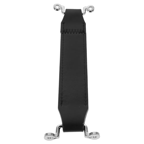 IWOWHERO Mango de Cuero PU Desmontable para Altavoz y Amplificador de Guitarra, Asa Vintage Resistente para Equipaje, Cajones y Gabinetes, Tirador Ergonómico Negro, Accesorio