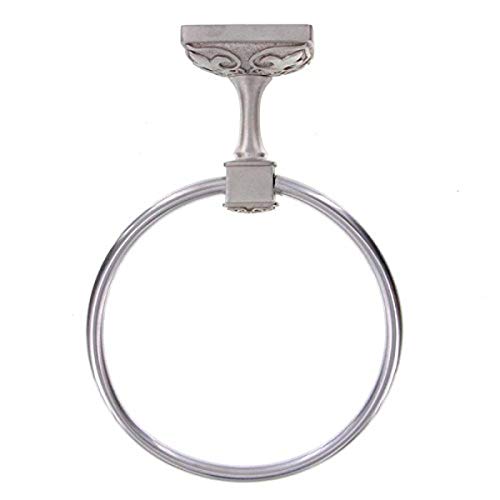 Vicenza Designs TR9013 Fleur de Lis Towel Ring, Satin Nickel