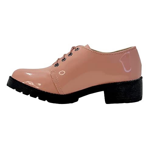 Sapato Feminino Oxford Verniz Nude Strax 701