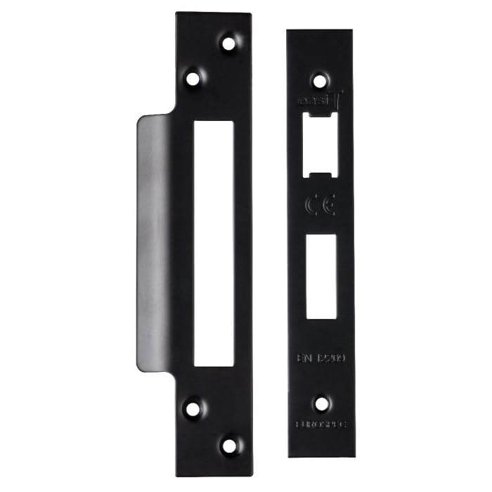 Kooples Hardware Easi-T Forend, Strike Plate and Fixing Pack for Sashlocks – Replacement Lock Accessory – Complete Kit for Sash Lock Installation or Repair (Square, Matt Black)