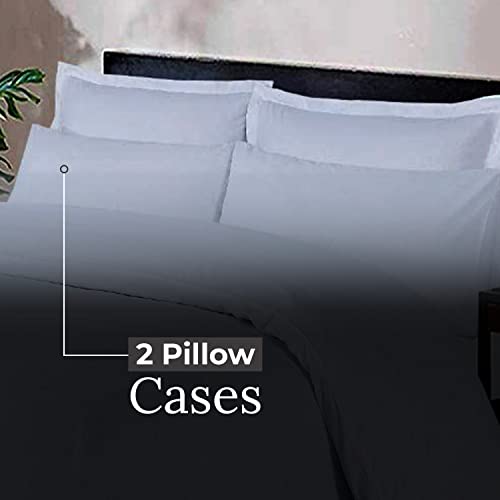 DTEX HOMES Duvet Cover 100% Pure Egyptian Cotton Hotel Quality 800 Thread Count Duvet Set with Pillowcases Easy Care and Super Soft Luxury Bedding Double Duvet set (White-Double)